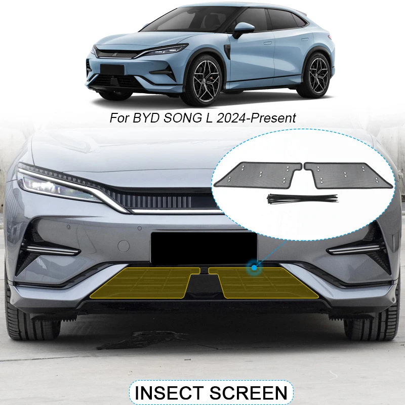 2PCS Car Insect-proof Air Inlet Protection Cover Auto Insert Vent Racing Grill Filter Net Accessory For For BYD SONG L 2024-2025