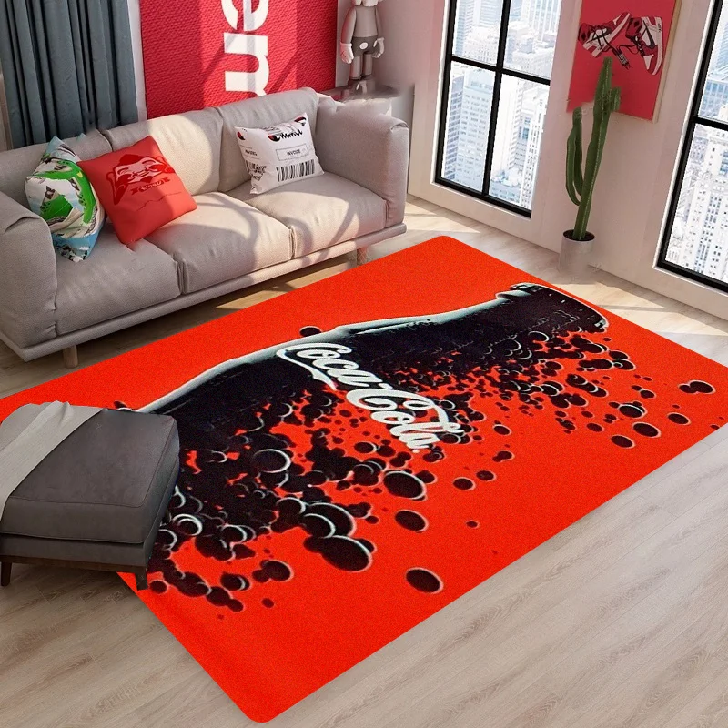 Unique C-Coca Cola Logo Printed Rugs for Sofa Bedroom Bathroom Floor Mat Area carpet room decor