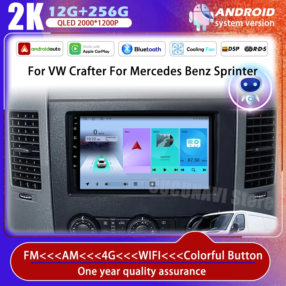 

Car Radio Multimedia Video Player GPS stereo For VW Crafter For Mercedes Benz Sprinter 4G WlFl Android Auto CarPlay BT DSP 10"