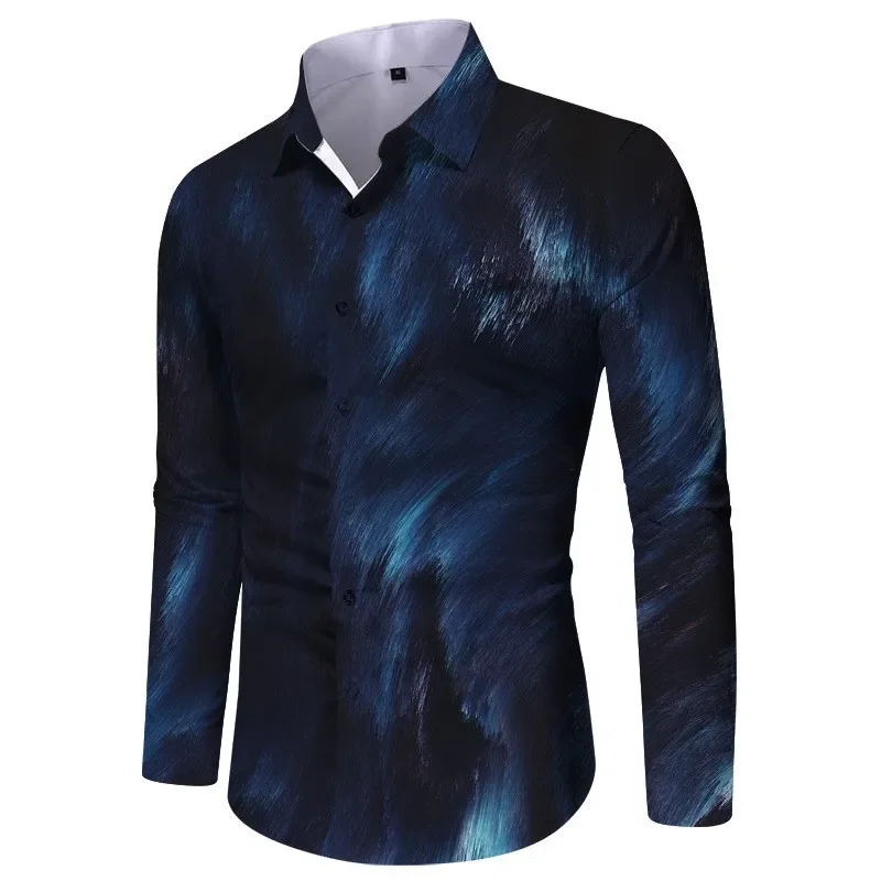 

European and American Men's Fall Blockbuster Shirts - 3D Print Casual Slim Fit Premium Quality Long Sleeve Shirts