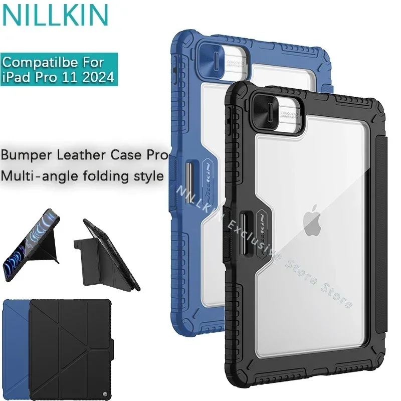 

Nillkin для iPad Pro 11, кожаный бампер, многоугольный складной чехол для объектива, плоский защитный чехол, защитный чехол откидной крышки