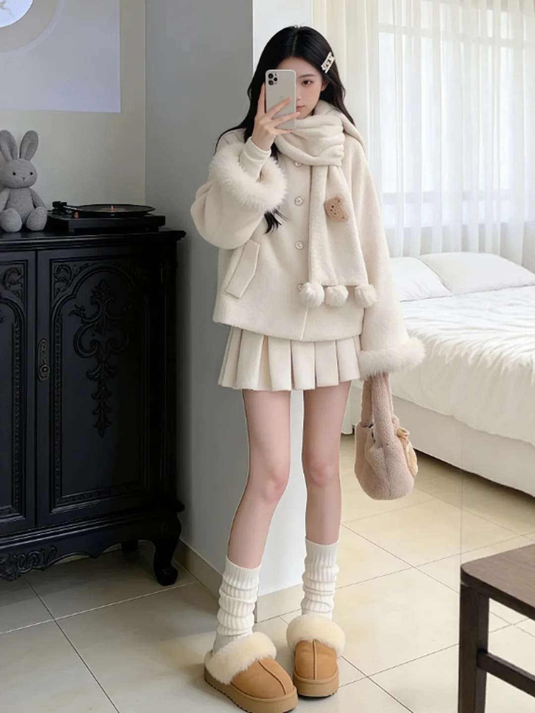 

Unique Sli Small Size Spring 2026 Women's Faion Outerwear Skirt Set ort Sve round Ne Comfortable Loose Fit