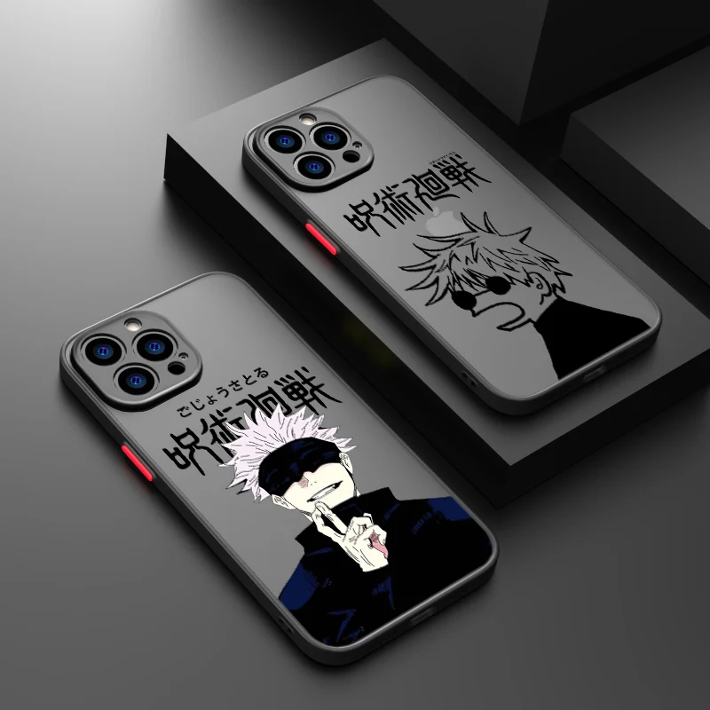 Jujutsu Kaisen Anime For Apple iPhone 15 14 13 12 mini 11 XS XR X 8 7 Pro Max Plus TPU Frosted Translucent Phone Case