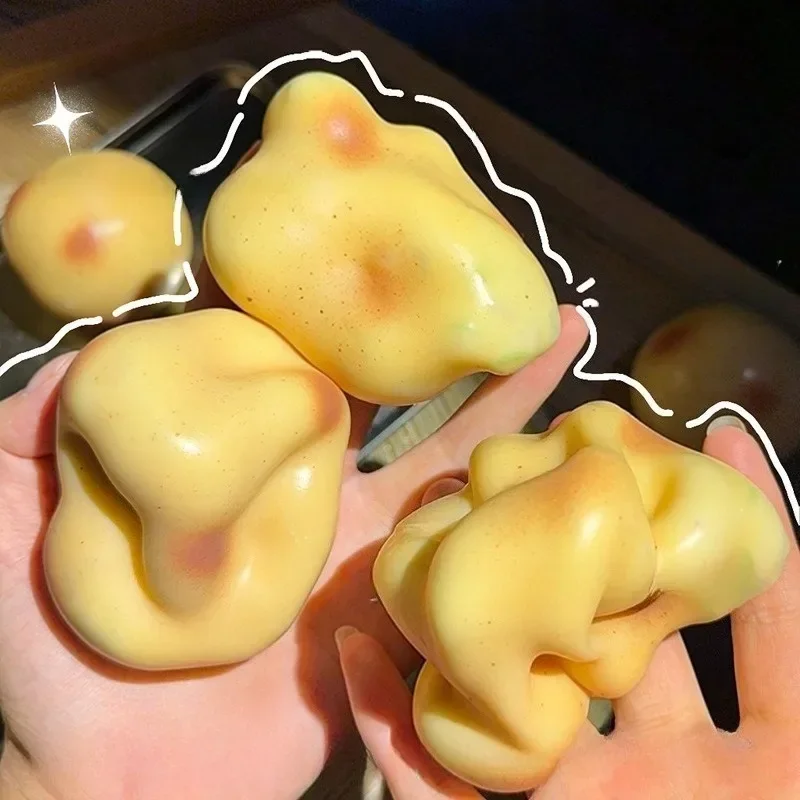 ソフトな積み木型フィギュア入りスクイーズフィジェットトイ-大人向けasmr感覚玩具-ストレス解消おもちゃ-クリエイティブなポテト型スクイーズストレスボールおもちゃ