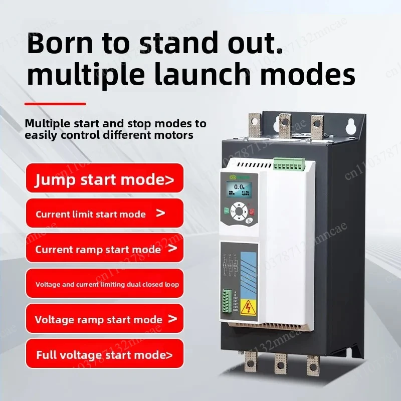 Built in bypass soft starter 18.5/22/30/37/45/55/75KW, three in and three out, no AC required