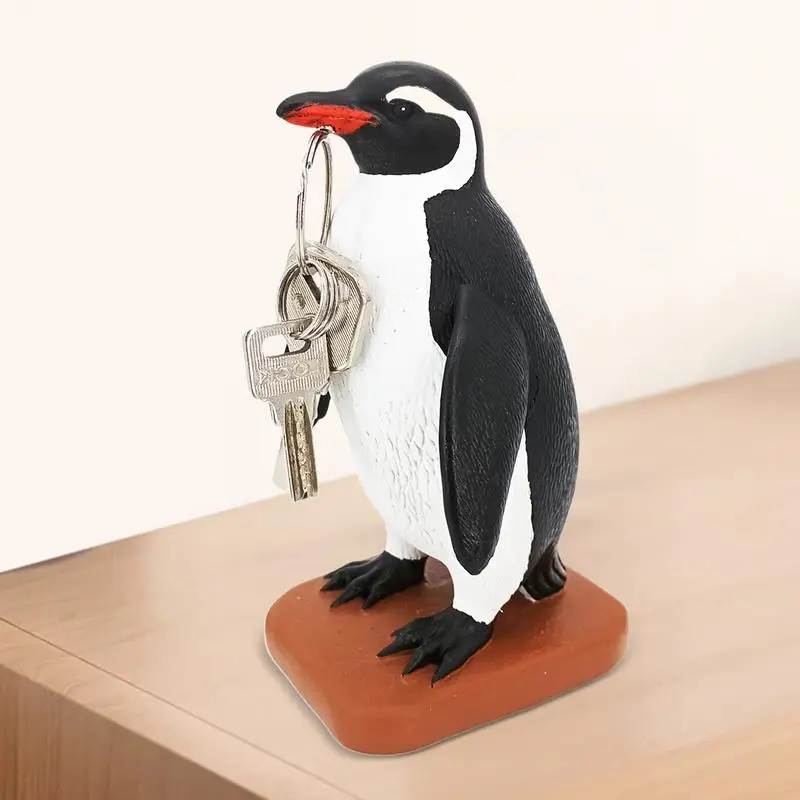 Magnetic Statue For Key Hanger Cute Penguin Shape Novelty Key Hooks Magnet Statues Key Hanger For Birthday New Year Christmas