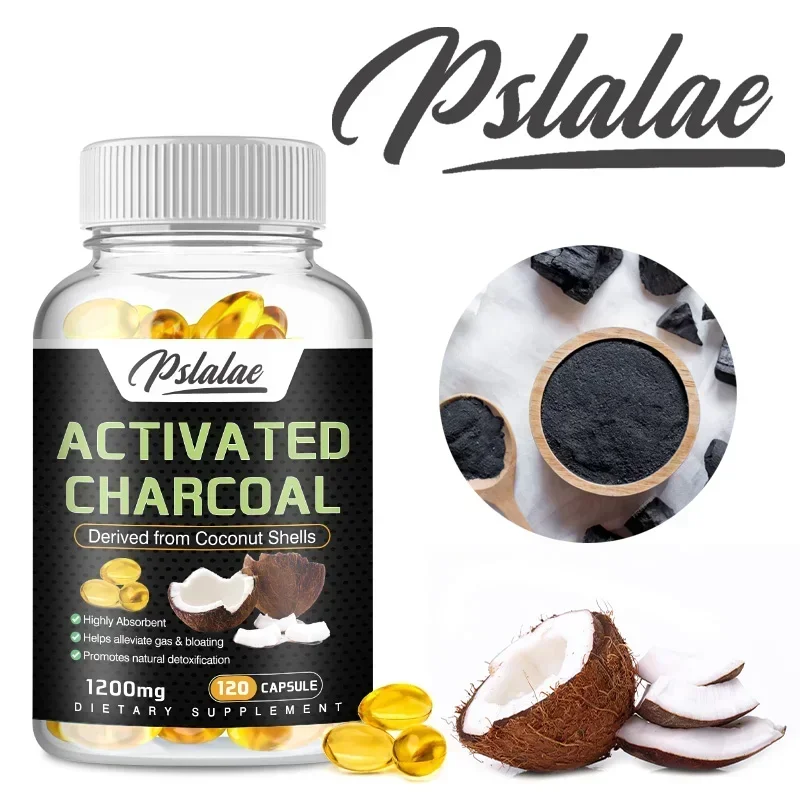 Activated Charcoal Capsules - 1,200 Mg with Coconut Shell To Relieve Gas and Bloating and Naturally Detoxify