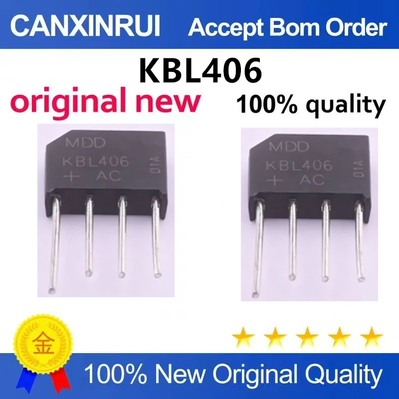 (5-100pieces)Original genuine KBL406 4A/600V flat bridge rectifier bridge stack silicon bridge rectifier