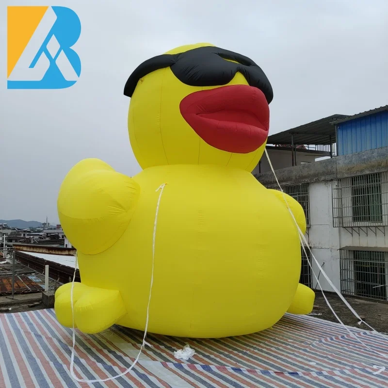 Customized Yellow Big Blow up Duck with Sunglasses for 20 Theme Party Toys