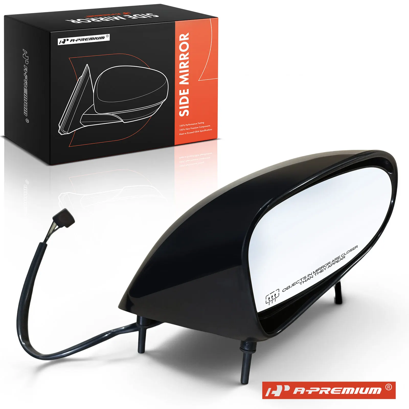 A-Premium Passenger Side Power Door Mirror for Buick LeSabre 1998-1999 Non-Folding Heated Smooth Black