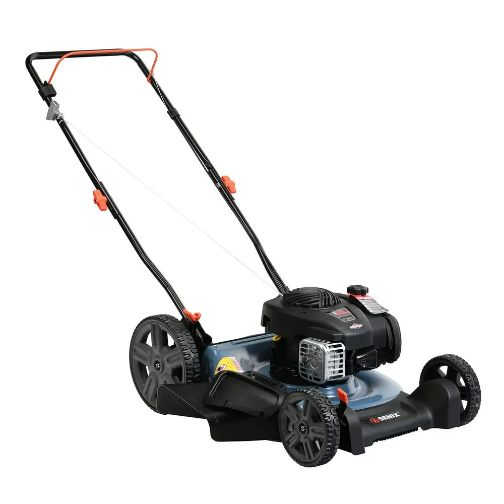 جزازة العشب بالغاز مقاس 21 بوصة، محرك بريجز آند ستراتون، تفريغ جانبي، 6 أوضاع لضبط الارتفاع 140 سم مكعب، تشغيل سويفت