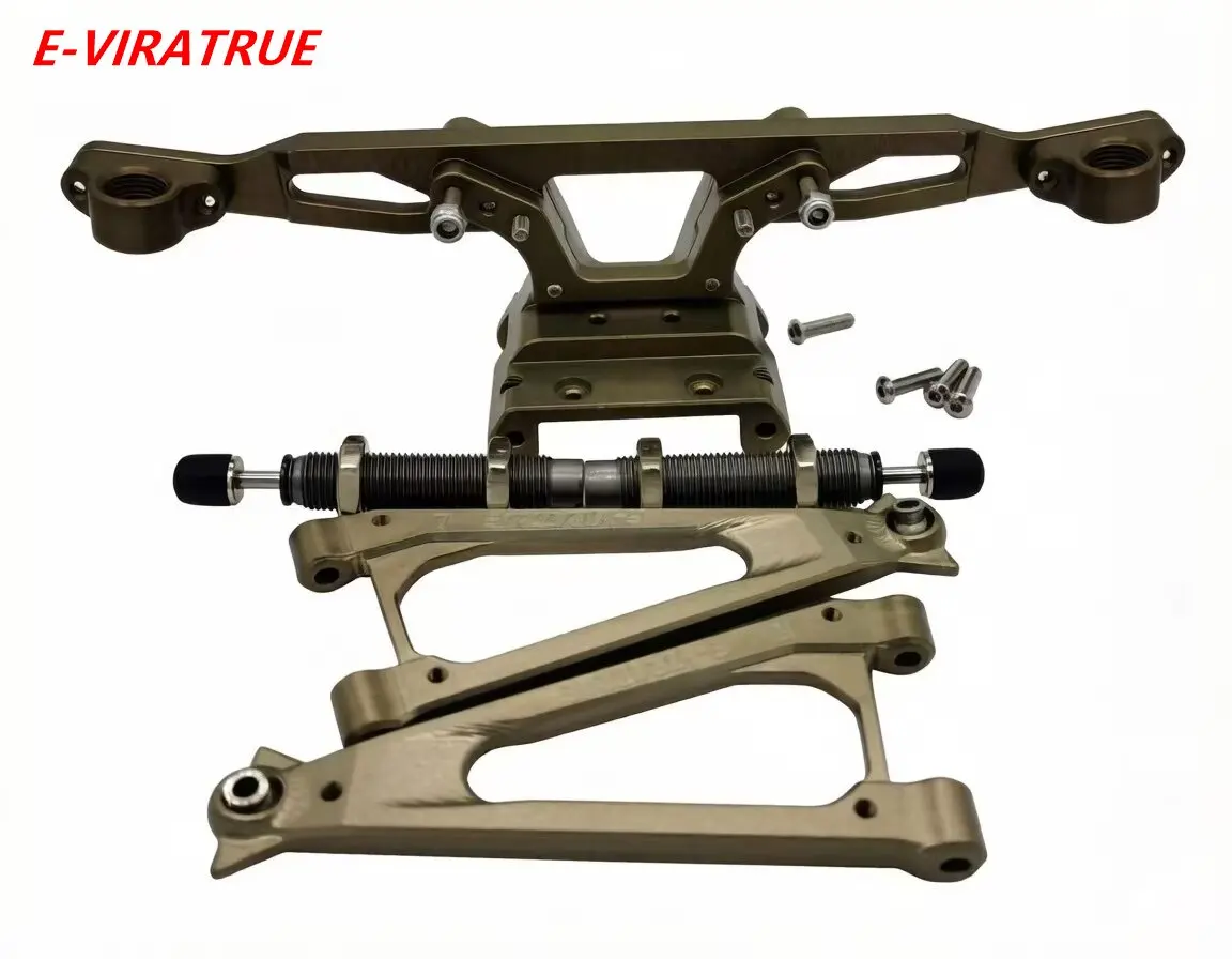 E-VIRATRUE 7075 Alu Hard Anodized Dual Shock Tower/Adjustable Buffer mounts/Upper Suspension Arms For Losi Baja Rey 2.0 1/10