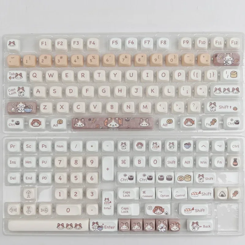 Imagem -06 - Gmk Meow Come Comida Japonesa 144 Teclas Pbt Moa Perfil Sublimação de Tinta para Gateron Cereja mx Switch Tampas de Teclado Mecânico