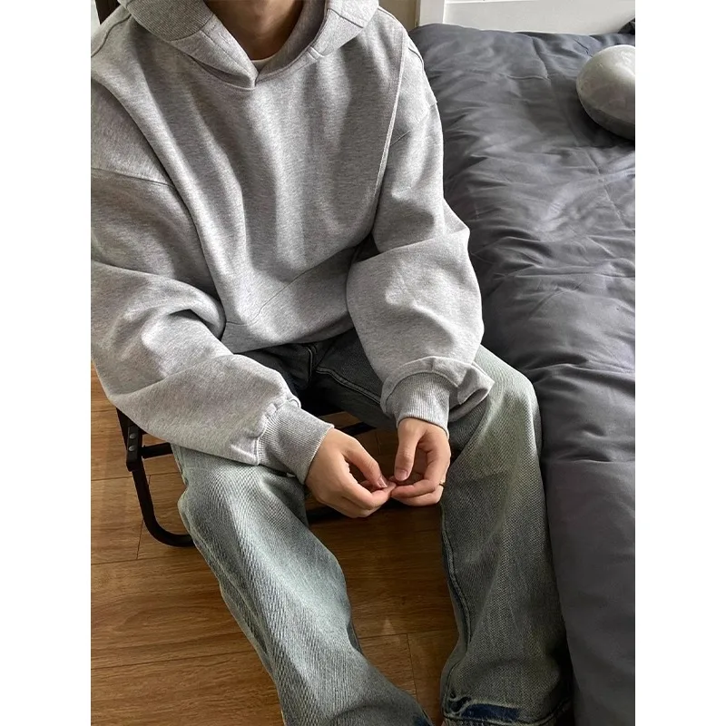 

Heavyweight Cleanfit Hoodie Trendy Men's Autumn Winter American High Street Hooded Jacket Casual Loose Fit Cotton Polyester