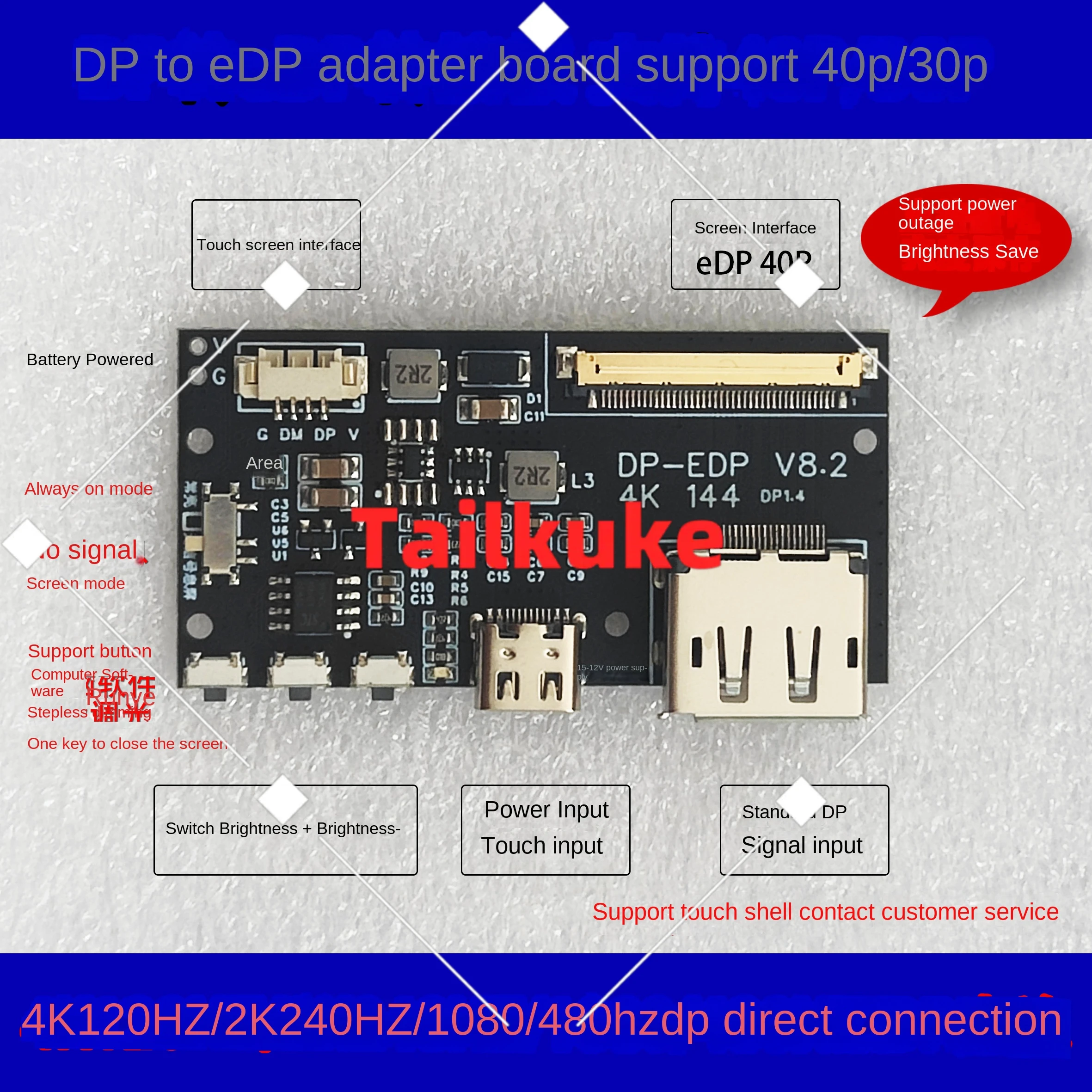 Dp To Edp 4K 120HZ …