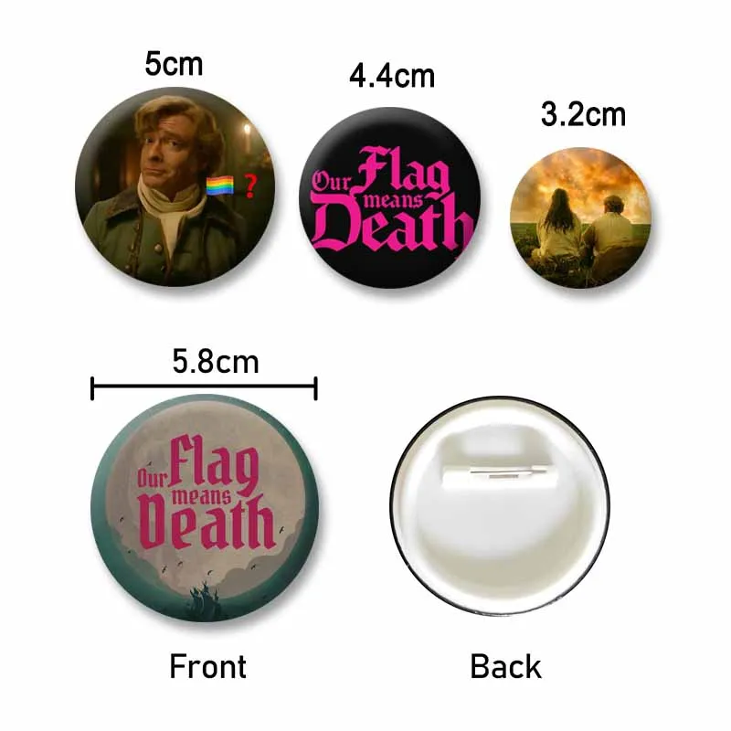 Pop TV Our Flag Means Death Soft Button Pins Handmade Round Badge Funny Clothes Bag Shoes Decor Jewelry Lapel Brooch Friend Gift