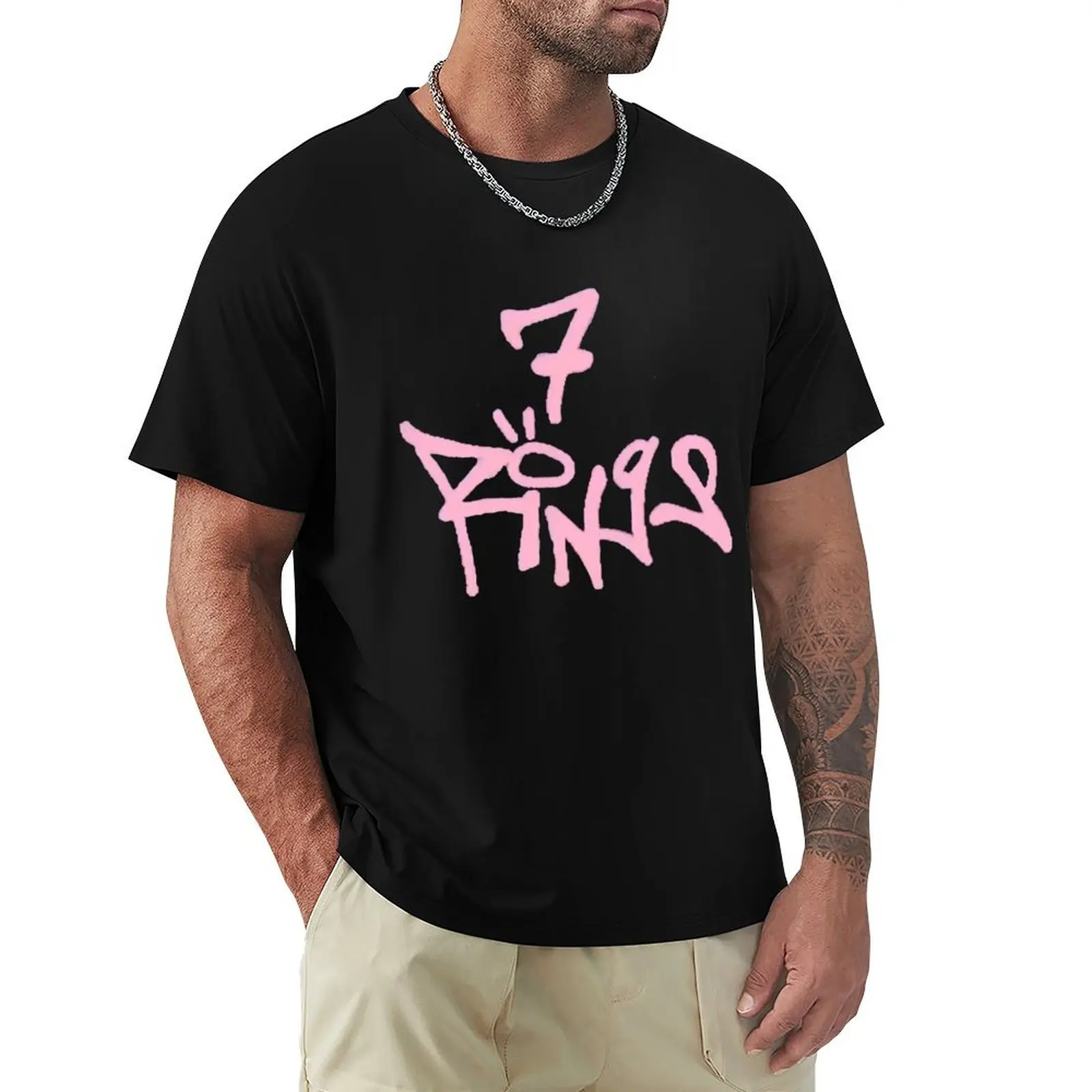 7 rings (pink title) - Collection T-Shirt shirts graphic tees baggy shirts men graphic t shirts