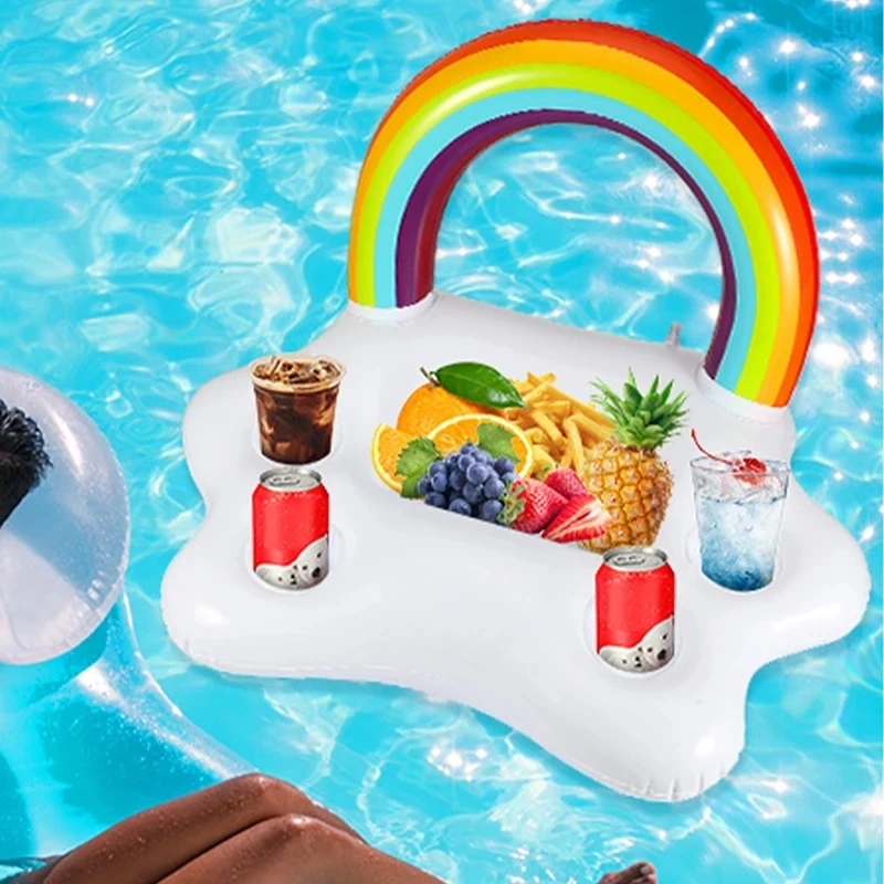 Summer Sea Bucket Cup Holder Inflatable Pool Beach Swimming Play Family Party Float Beer Drink Tray Cooler Table Toy Accessories