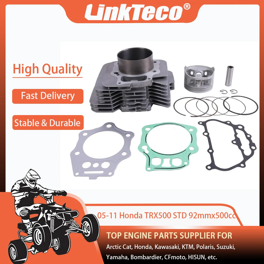 05-11 92MM 500cc Cylinder Piston Body Top End Rebuild Kit For Foreman 500 TRX500FE TRX500FM Fourtrax 4X4 FPE FPM 12100-HP0-A00