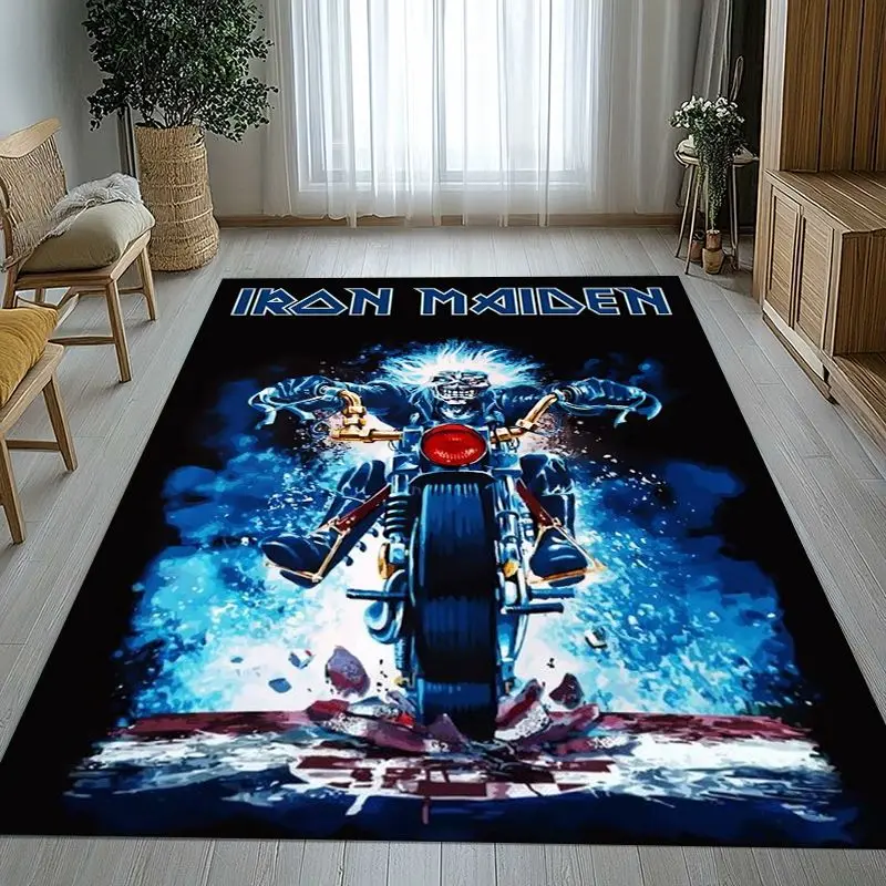3D Eddie I-Iron M-Maiden Cartoon Sign Area Rug,Non-Slip Carpet Mat for Living Room Bedroom Playroom,Sofa Floor Rug,Home Decor