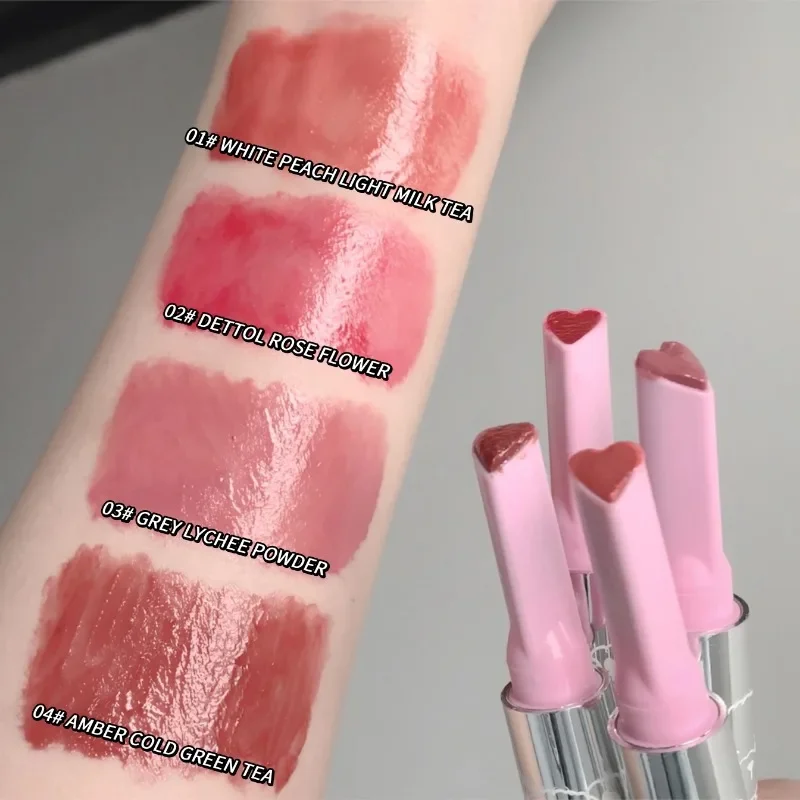 4Color Translucent Crystal Jelly Lipstick Pen Moisturizing Water Light Mirror Solid Lip Jelly Whitening Lipstick Korean Cosmetic