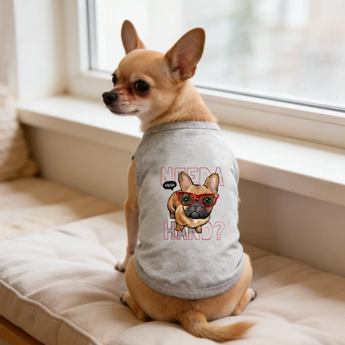 1pc  Cute cartoon dog Printed Pet Vest,  four season soft an