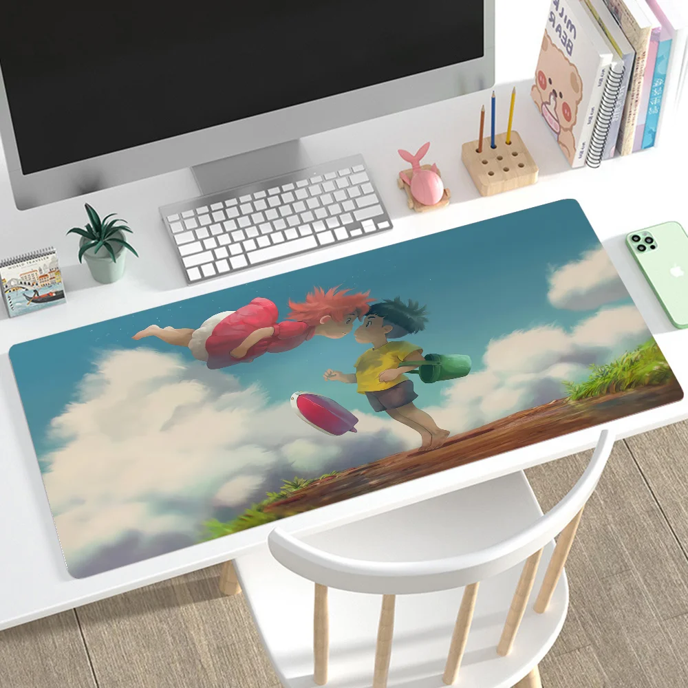 

Ponyo On The Cliff Mousepad Mouse Mat Desk Mat With Pad Gaming Accessories Prime Gaming XXL Keyboard Pad Padding Mat