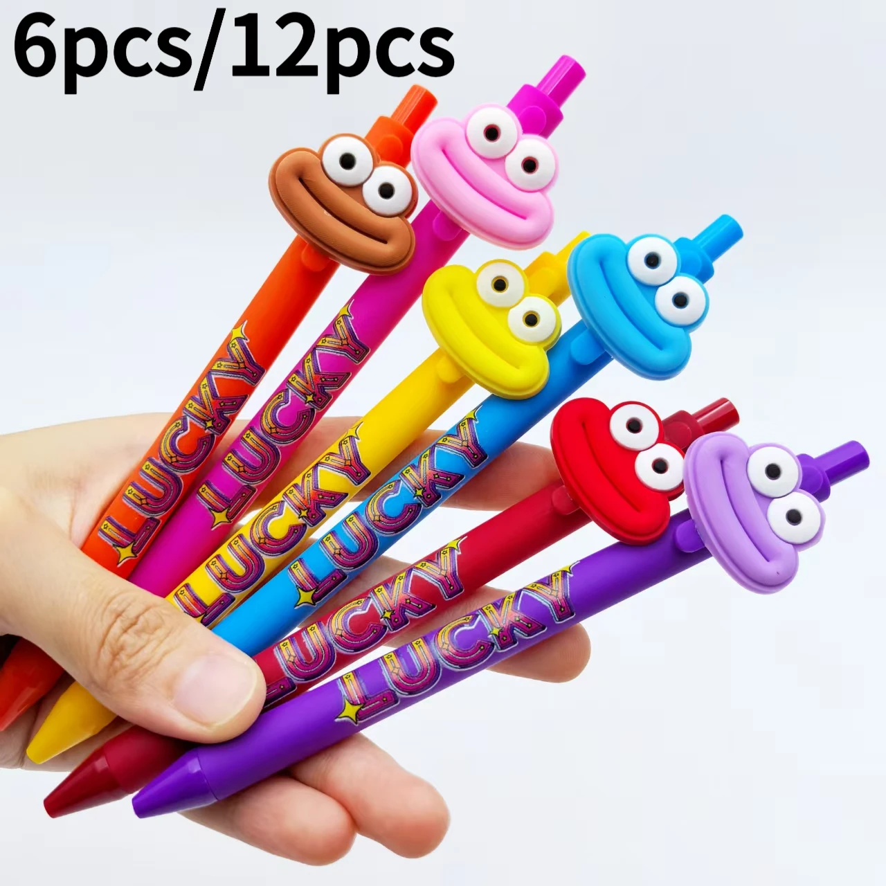 

6pcs/12pcs Creative big-mouthed ballpoint pen Lucky frog-shaped student writing ballpoint pen
