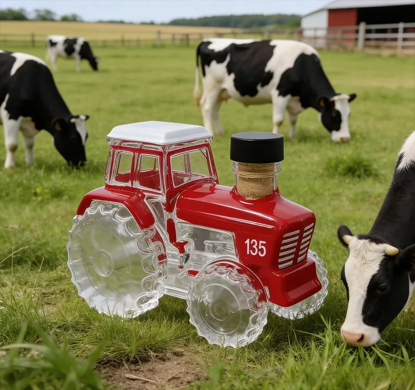 350ml Sammlerstück 135 Modell Traktor Whisky-Dekanter, Glasflasche im Farm-Stil für Landwirte & Männerhöhlen-Dekoration