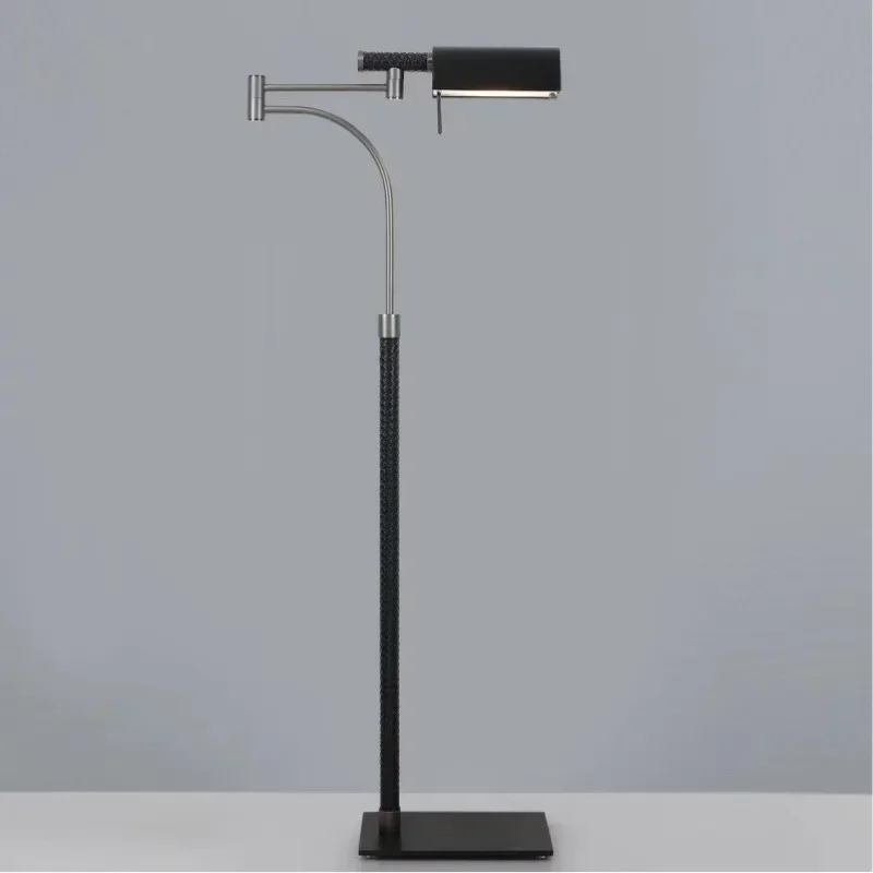 American light luxury leather living room floor lamp bedroom bedside study floor lamp