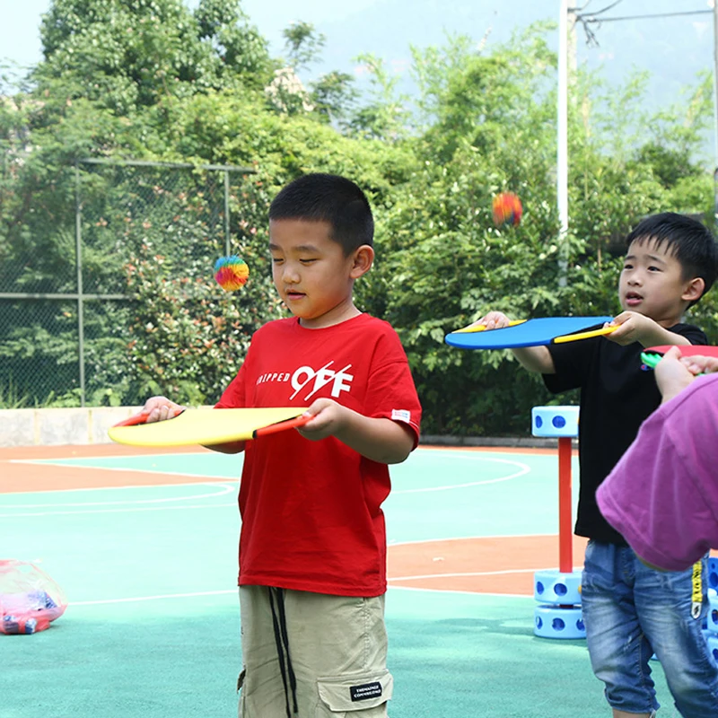 Trampolín para jugar al aire libre, pelota de paleta y disco volador, juegos de interacción para padres e hijos, recuerdos de fiesta deportivos para patio trasero, césped y playa, 2 uds.