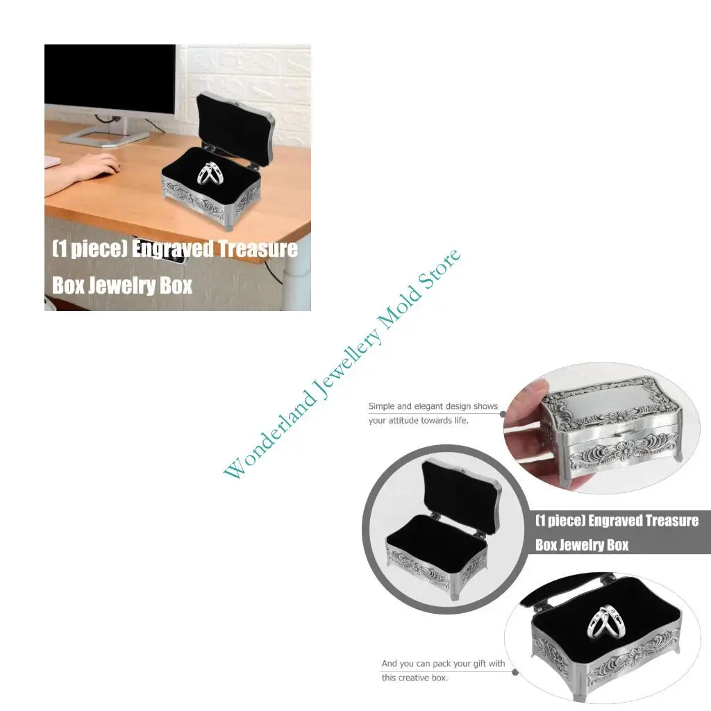 

H7EB Metal Jewelry Box With Compartments Antique Finish Jewelry Storage Solution