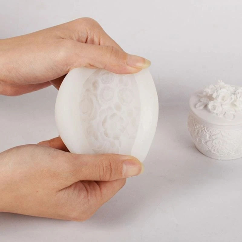 ثلاثية الأبعاد زجاجة الورد قالب من السيليكون اليدوية سطح المكتب الديكور الجبس الحلي الروائح شمعة حامل قالب راتنجات الايبوكسي #5