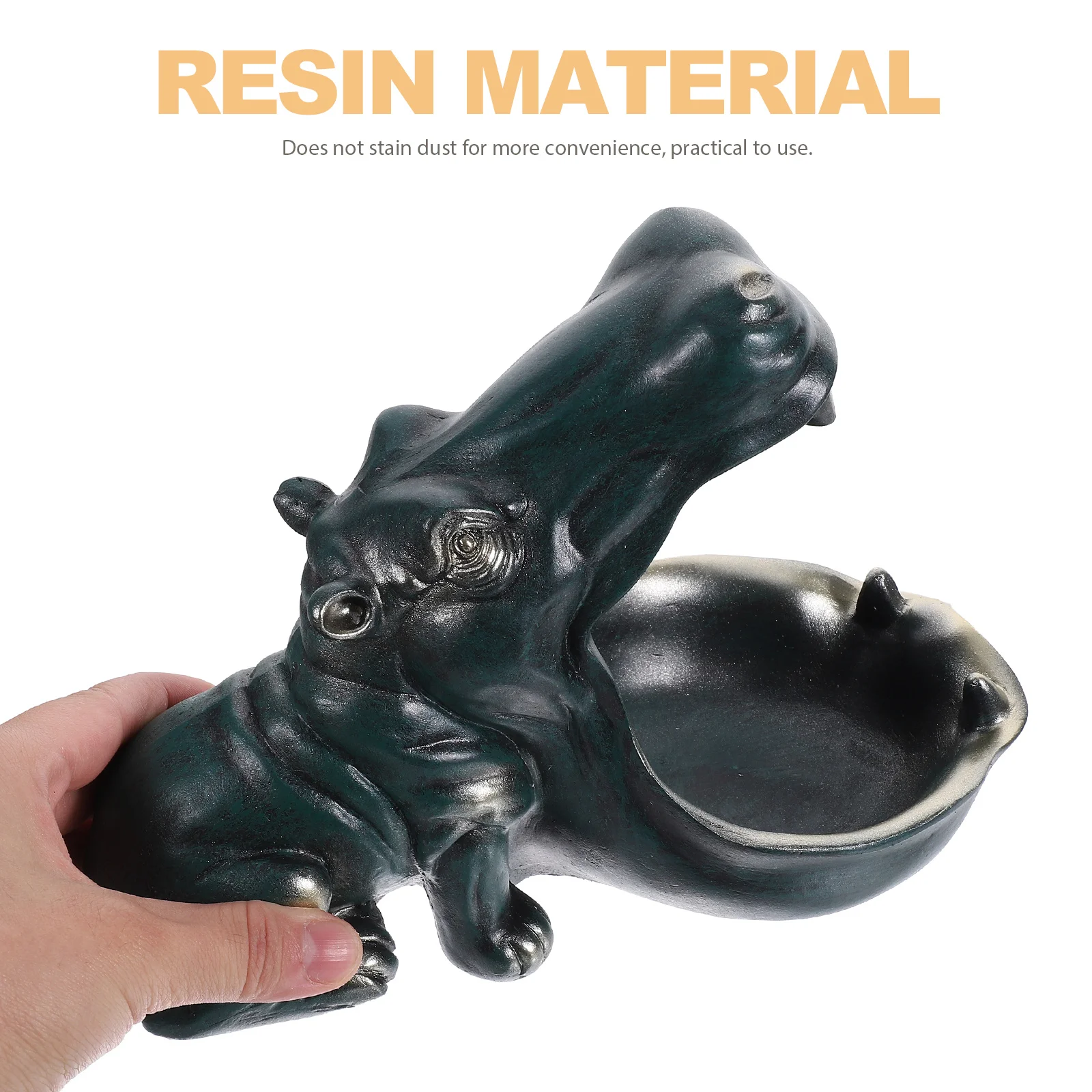 

Cute Hippo Statue Resin Desktop Key Candy Holder Storage Box Home Decor Organizer Container For Office Space Large Bowl Keys