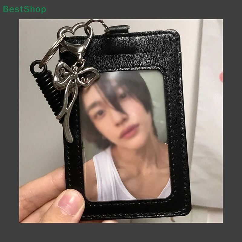 

Источник искусственной кожи GrupoBlack PU Leather Cat Ribbon Work ID Держатель для карточек кампуса