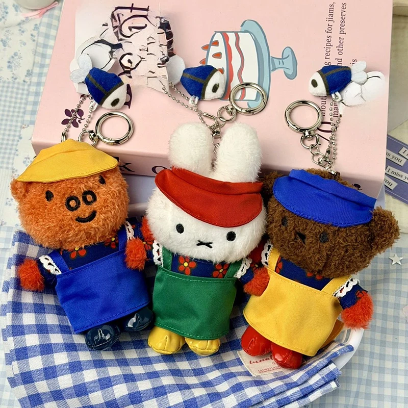 

Милый плюшевый брелок Миффи: серия «Рыбак в костюме», мягкие игрушки, модный кулон для рюкзака, идеальный подарок на день рождения