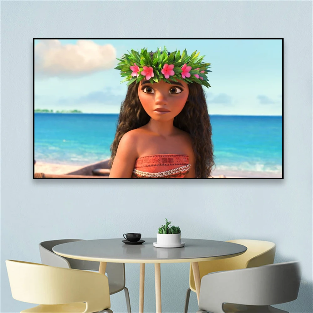 Disney Moana Movie Poster Disney Princess Moana Prints Large Canvas Painting Wall Art Movie Art Home Girls Bedroom Decoration