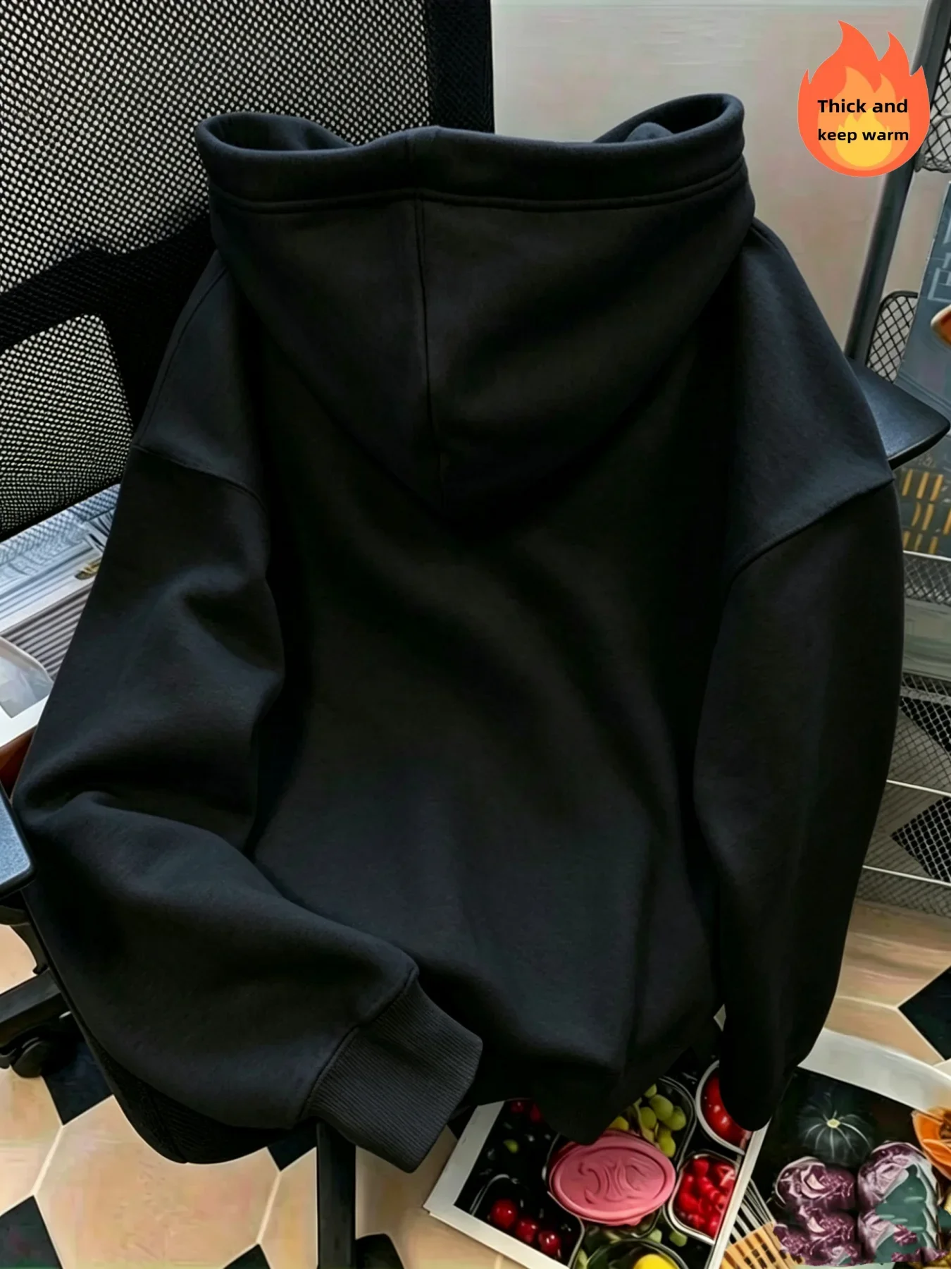 Letter Print Zip Up Hoodie, Casual Long Sleeve Hooded Sweatshirt, Knit Polyester Fabric for Autumn Winter.