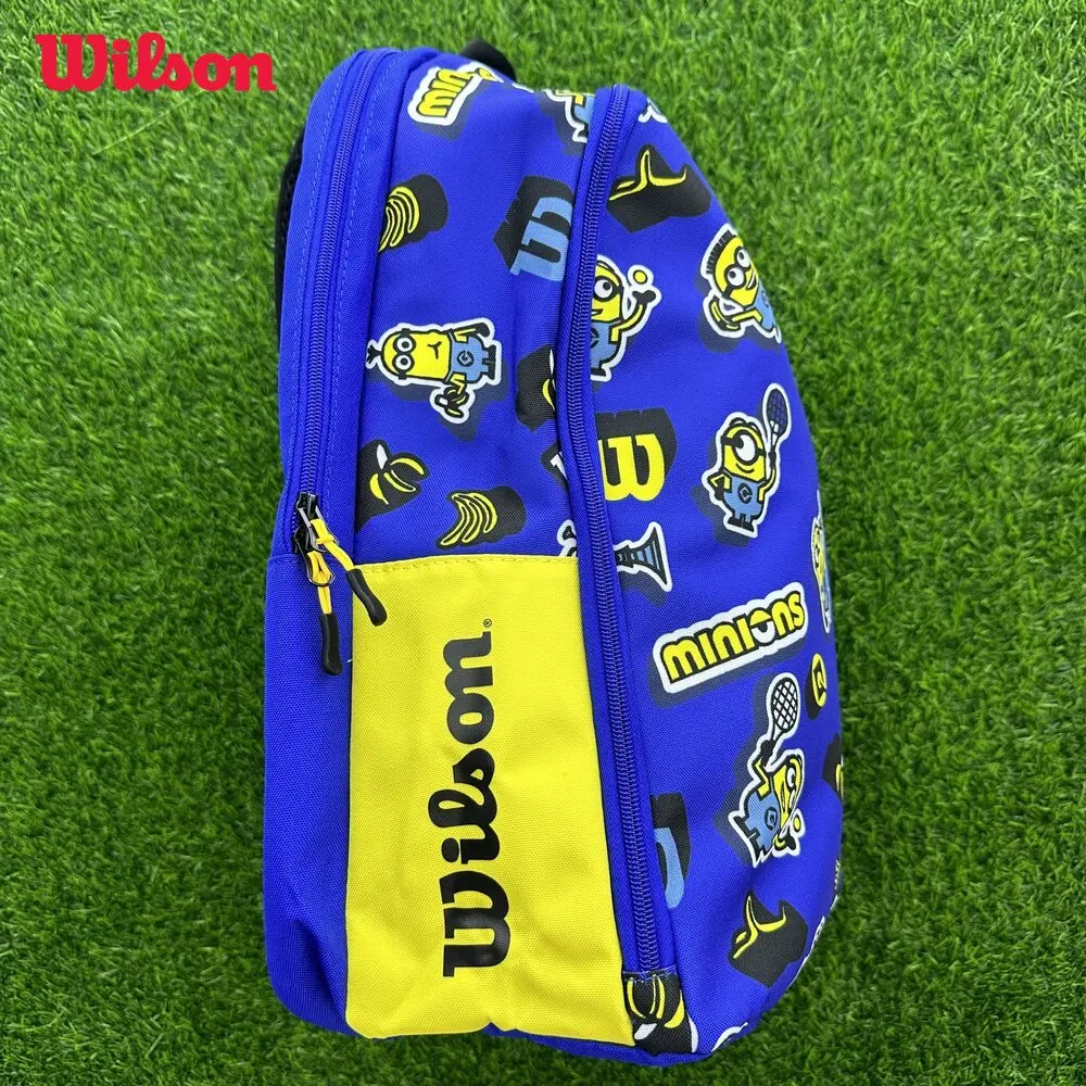 Wilson Minions V3.0 TEAM BACKPACK Full Print Large Capacity Tennis Racket BAG Equipment Storage Bag Double Shoulder Tennis Bag