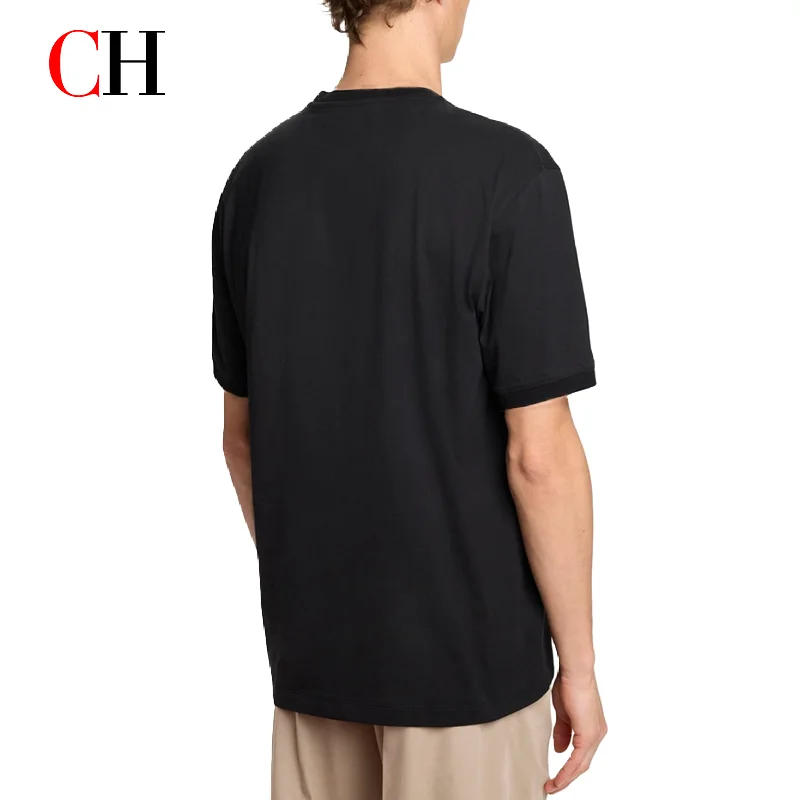 CH Men's Geometric Graphic T-Shirt Short Sleeve Crew Neck Casual Loose Fit Summer Tee Fashion Streetwear Top
