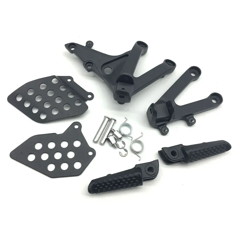 Motorcycle Black Front Rider Foot Pegs Footrest Bracket Fit For Honda CBR600RR 2007-2024