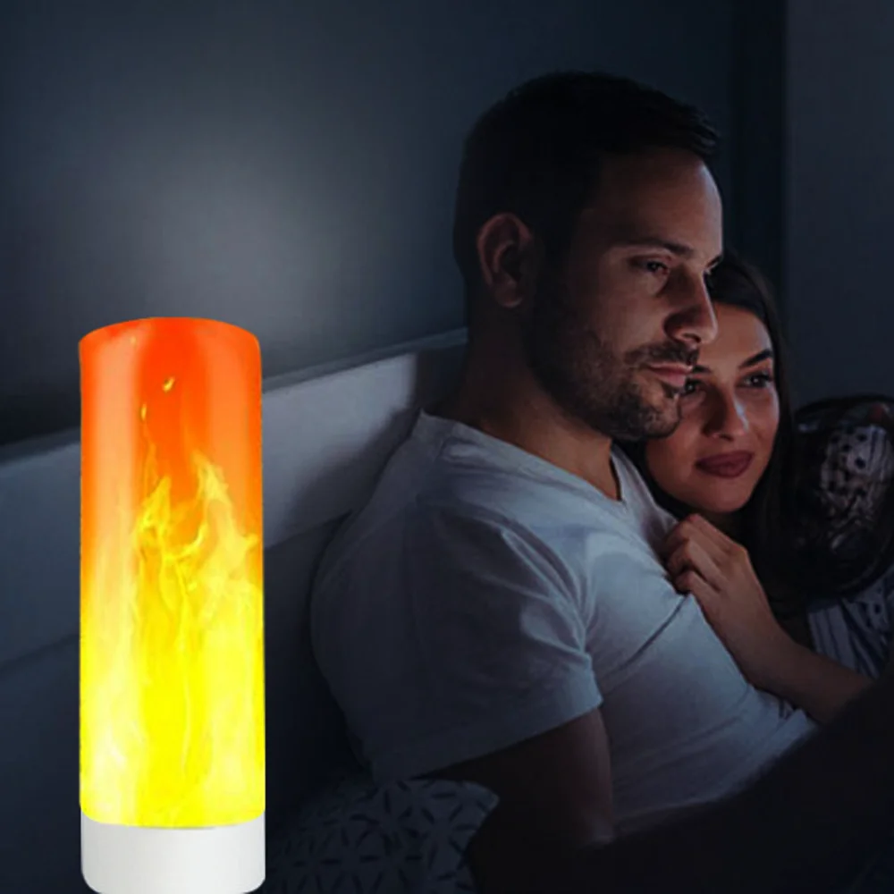 Bohlam Lampu Efek Api LED Lampu Api USB Bohlam Lilin Lampu Malam Tanpa Api Bohlam Api Berkedip Dekorasi Kamar Tidur Natal