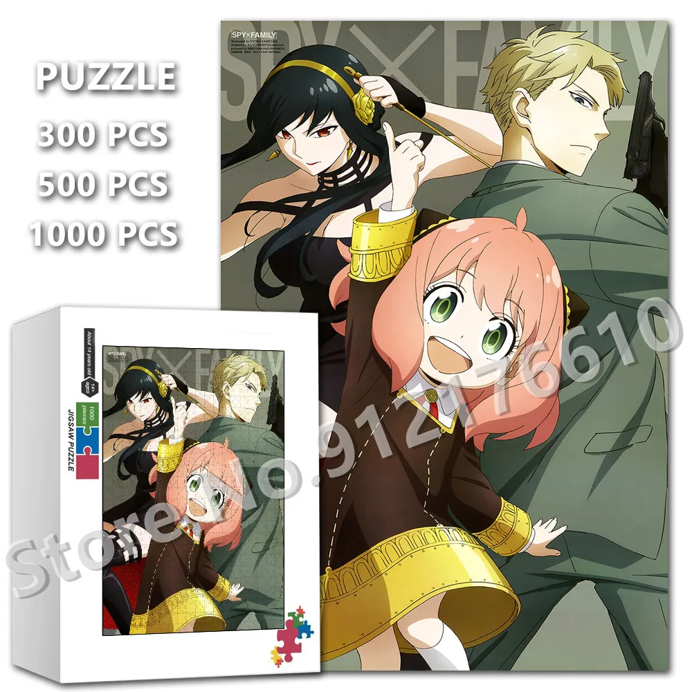 Rompecabezas de la familia Spy X, 300/500/1000 piezas, Crepúsculo Anya Yor, dibujos animados de Anime, cómic, rompecabezas educativos de madera, juguetes Diy, regalos