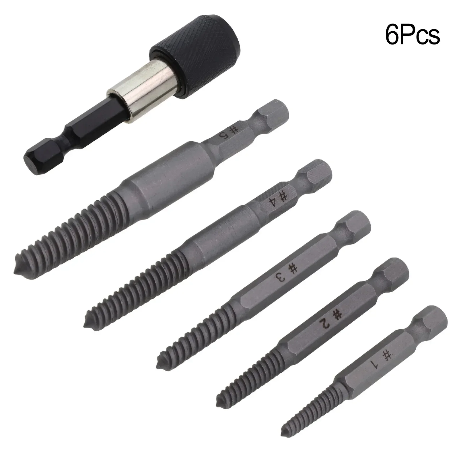 6 Pcs Stud Screw Extractor Remover Set Broken Damaged Pipes