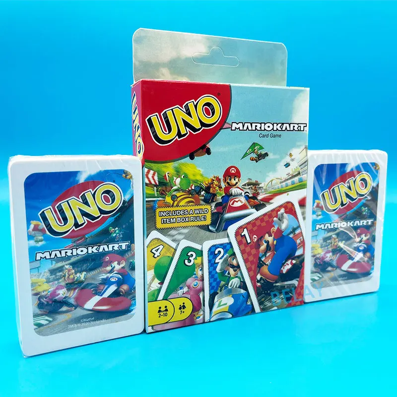 UNO Marios Board Game Old and New Race Car Versions Anime Figure Playing Cards Table Games Toys for Adults Kids Birthday Gifts