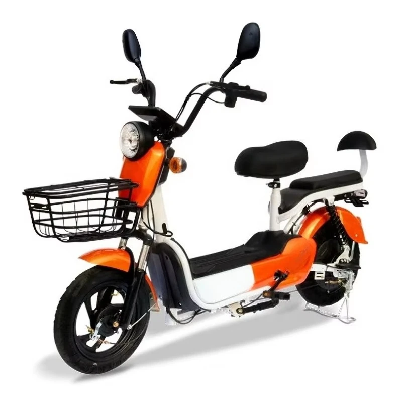 QQA Adult 14-inch electric bicycle with 350W motor, 48V 12Ah lead-acid battery, turn signal and fast mode, inexpensive electric