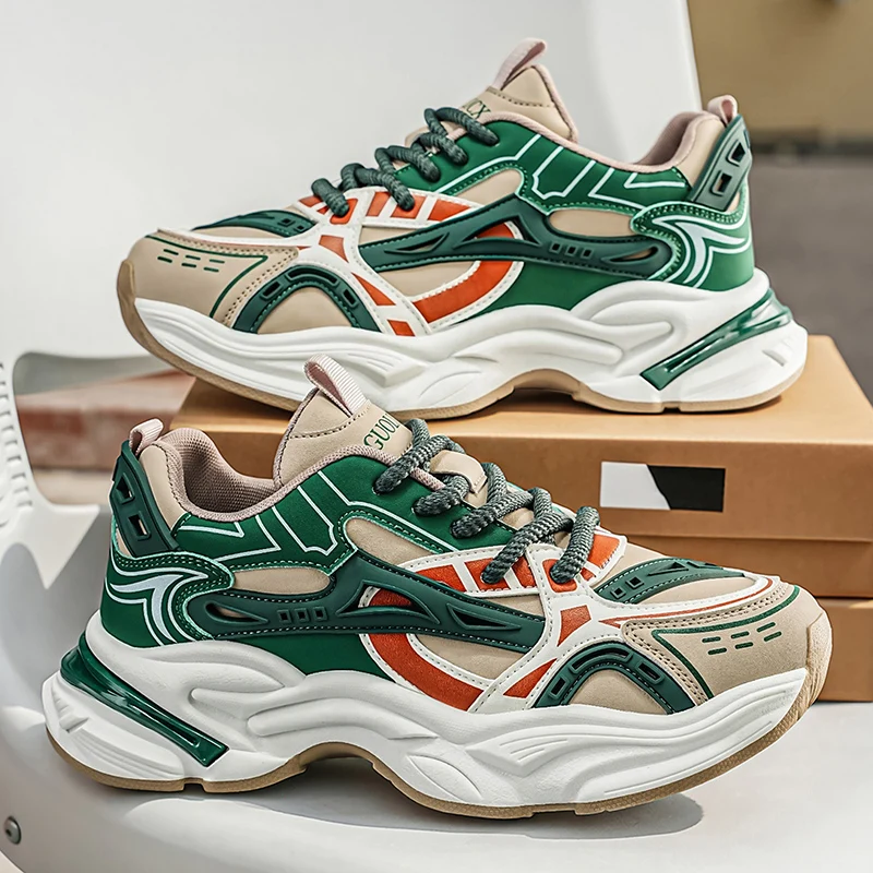 A Pair of Men's Thick-Soled Height-Increasing Casual Sneakers, with Breathable Mesh and Soft, Non-Slip Soles, Suitable for Everyday Casual Wear, Commuting, Walking, and Outdoor Activities