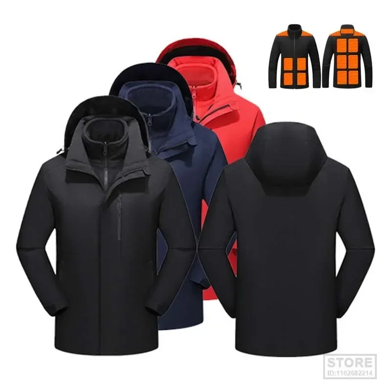 

15 Areas Heated Jacket Mens Waterproof Heating Women Winter Warm s Parkas Coat Vest Outdoor Sports