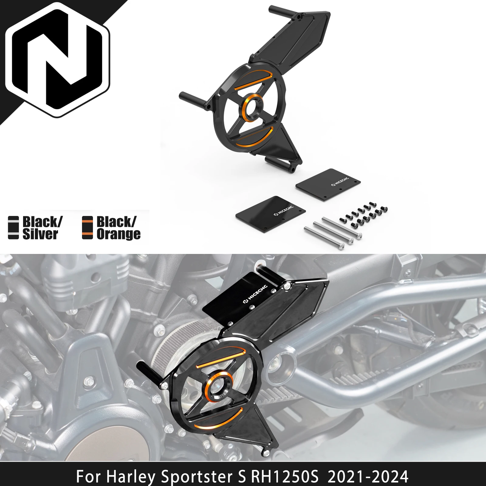 

NICECNC For Harley Sportster S RH1250S 2021-2024 Transmission Sprocket Cover Nightster RH975 /Special Pan America 1250 RA1250