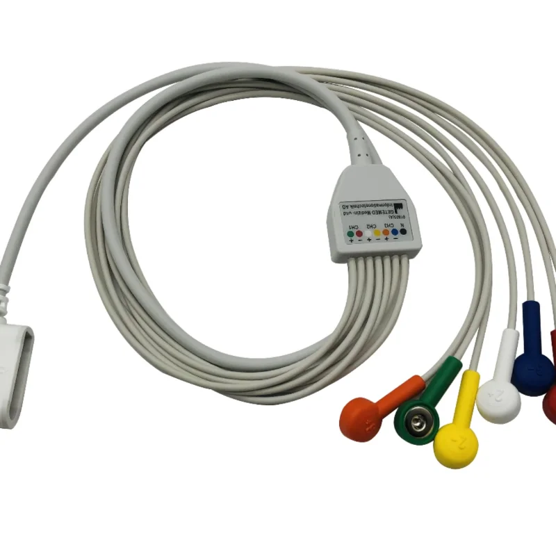 GE SEER 1000 dynamic ECG recorder lead wire, telemetry dynamic ECG lead wire 5 leads